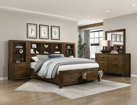 Sullivan Brown King Platform Bed with 2 Nightstands from Homelegance - Luna Furniture