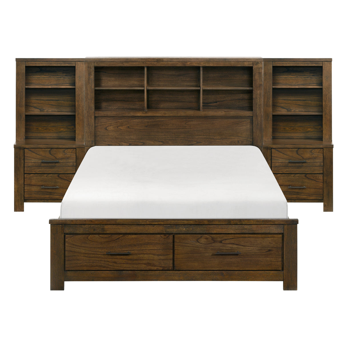 Sullivan Brown California King Bookcase Storage Platform Bed from Homelegance - Luna Furniture