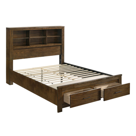 Sullivan Brown King Platform Bed with 2 Nightstands from Homelegance - Luna Furniture