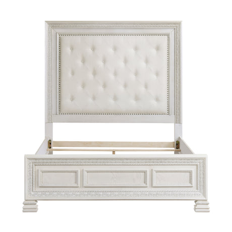 Theodora Pearl White 4pc Set (QB+NS+DR+MR) from Homelegance - Luna Furniture
