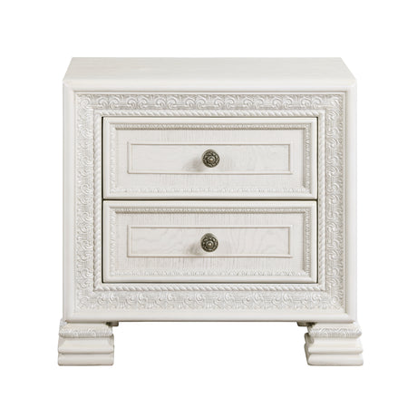Theodora Pearl White 5pc Set (QB+NS+DR+MR+CH) from Homelegance - Luna Furniture