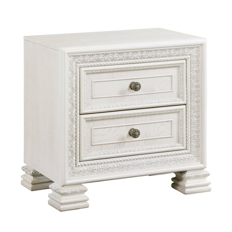 Theodora Pearl White 5pc Set (QB+NS+DR+MR+CH) from Homelegance - Luna Furniture
