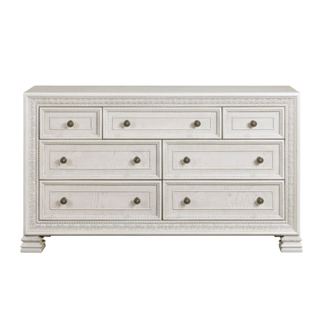 Theodora Pearl White 5pc Set (QB+NS+DR+MR+CH) from Homelegance - Luna Furniture