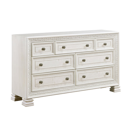 Theodora Pearl White 5pc Set (QB+NS+DR+MR+CH) from Homelegance - Luna Furniture