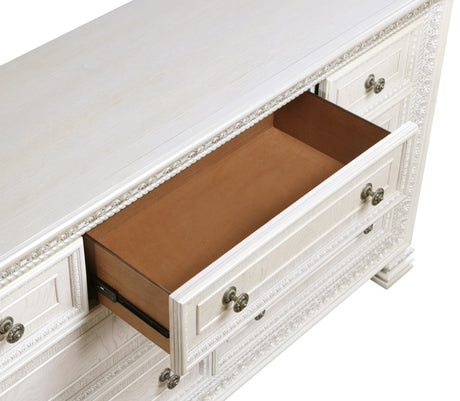 Theodora Pearl White 5pc Set (QB+NS+DR+MR+CH) from Homelegance - Luna Furniture