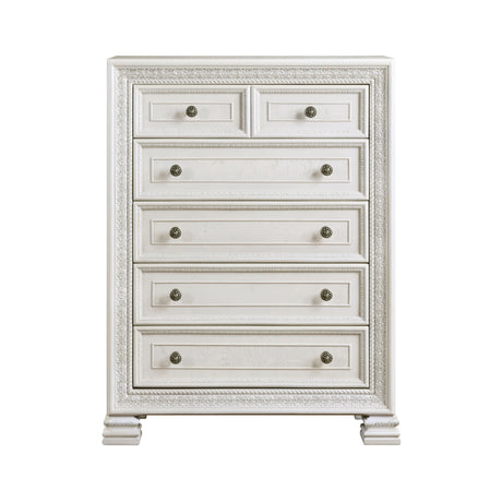 Theodora Pearl White 5pc Set (QB+NS+DR+MR+CH) from Homelegance - Luna Furniture