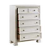 Theodora Pearl White 5pc Set (QB+NS+DR+MR+CH) from Homelegance - Luna Furniture