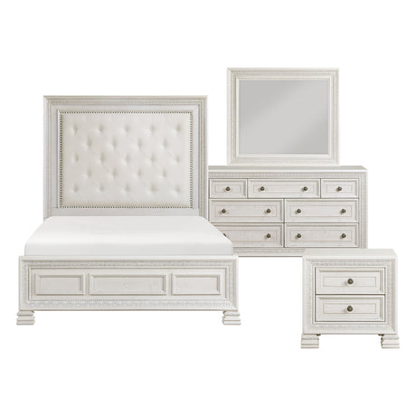 Theodora Pearl White 5pc Set (QB+NS+DR+MR+CH) from Homelegance - Luna Furniture