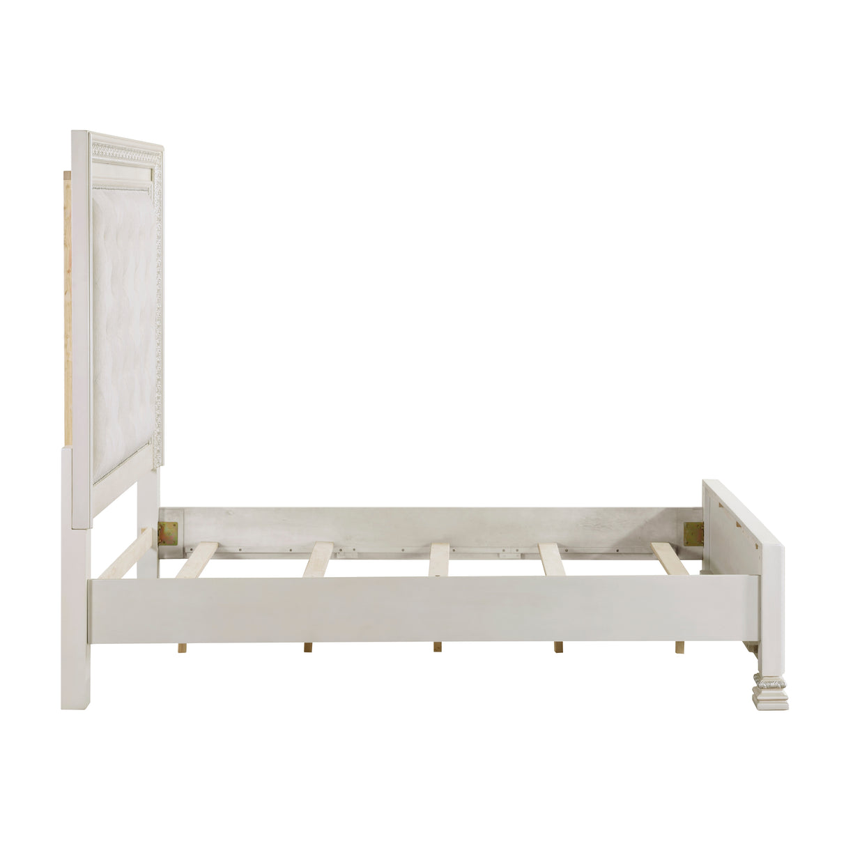 Theodora Pearl White Eastern King Bed from Homelegance - Luna Furniture