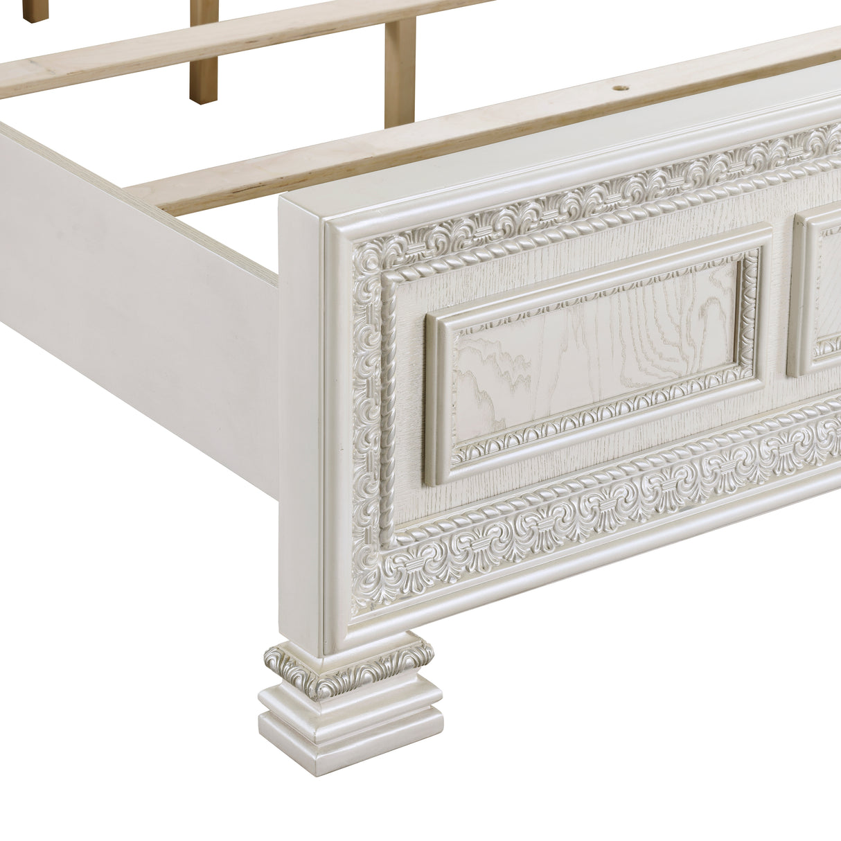 Theodora Pearl White King Panel Bed from Homelegance - Luna Furniture