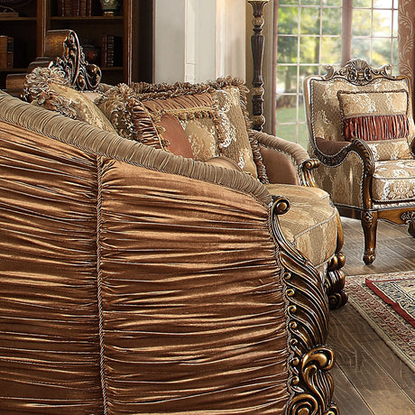 HD-1601 Antique Gold 3-Piece Living Room Set from Homey Design - Luna Furniture