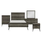 Urbanite Gray 5-Piece Bedroom Set (Queen Bed, Nightstand, Dresser, Mirror, Chest) from Homelegance - Luna Furniture