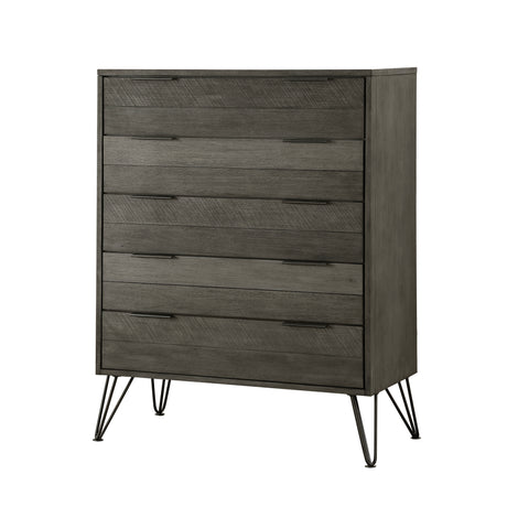 Urbanite Gray 5-Piece Bedroom Set (Queen Bed, Nightstand, Dresser, Mirror, Chest) from Homelegance - Luna Furniture