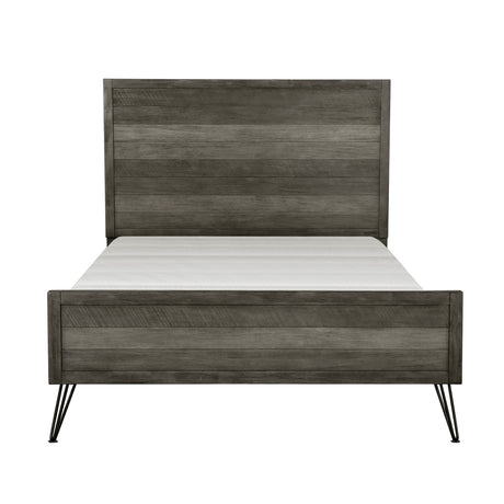 Tamsin Silver/Gray Metallic Queen LED Upholstered Storage Platform Bed from Homelegance - Luna Furniture