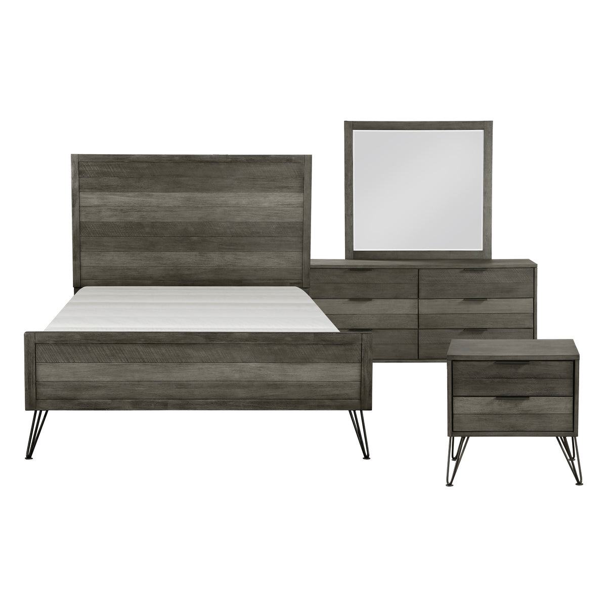 Royal Highlands Rich Cherry King Upholstered Panel Bed from Homelegance - Luna Furniture