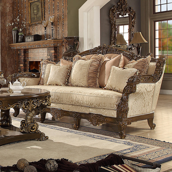 HD-1609 Metallic Antique Gold/Perfect Brown Sofa