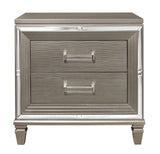 Tamsin Silver/Gray Metallic 5-Piece Bedroom Set (Queen Bed, Nightstand, Dresser, Mirror, Chest) from Homelegance - Luna Furniture