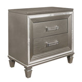 Tamsin Silver/Gray Metallic 5-Piece Bedroom Set (Queen Bed, Nightstand, Dresser, Mirror, Chest) from Homelegance - Luna Furniture