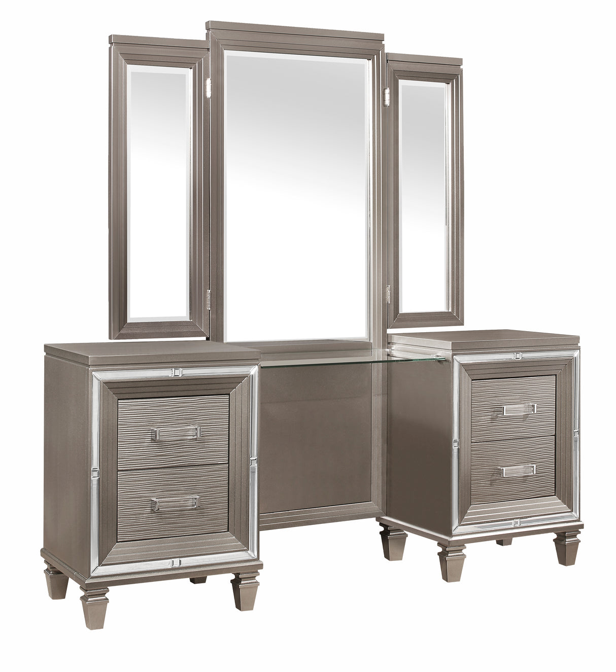 Tamsin Silver/Gray Metallic Nightstand from Homelegance - Luna Furniture