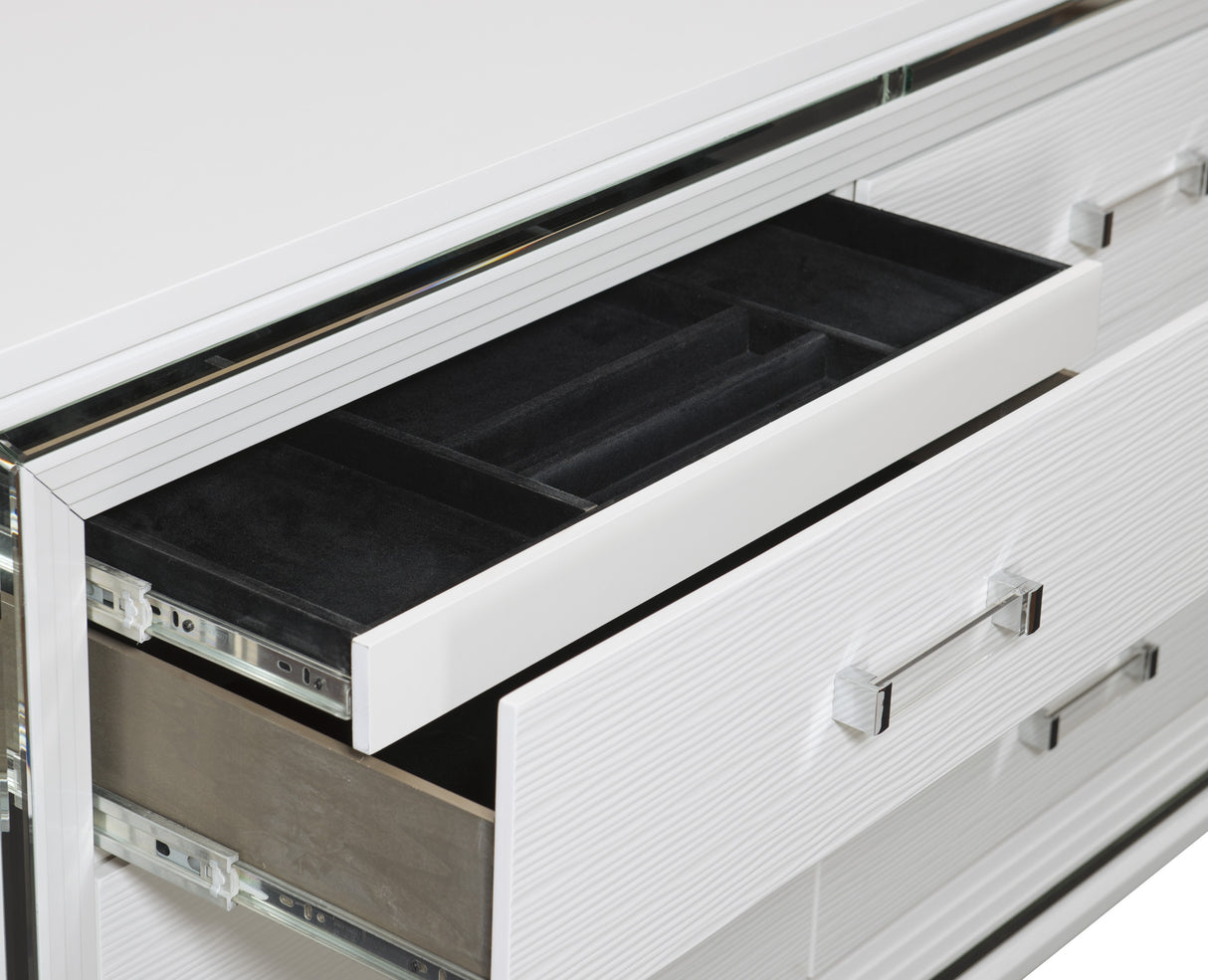 Tamsin White Vanity Dresser with Mirror from Homelegance - Luna Furniture