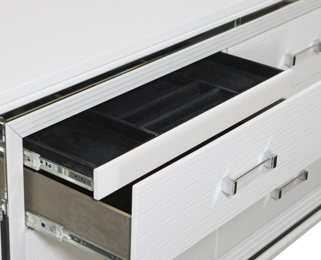 Tamsin White Vanity Dresser with Mirror from Homelegance - Luna Furniture
