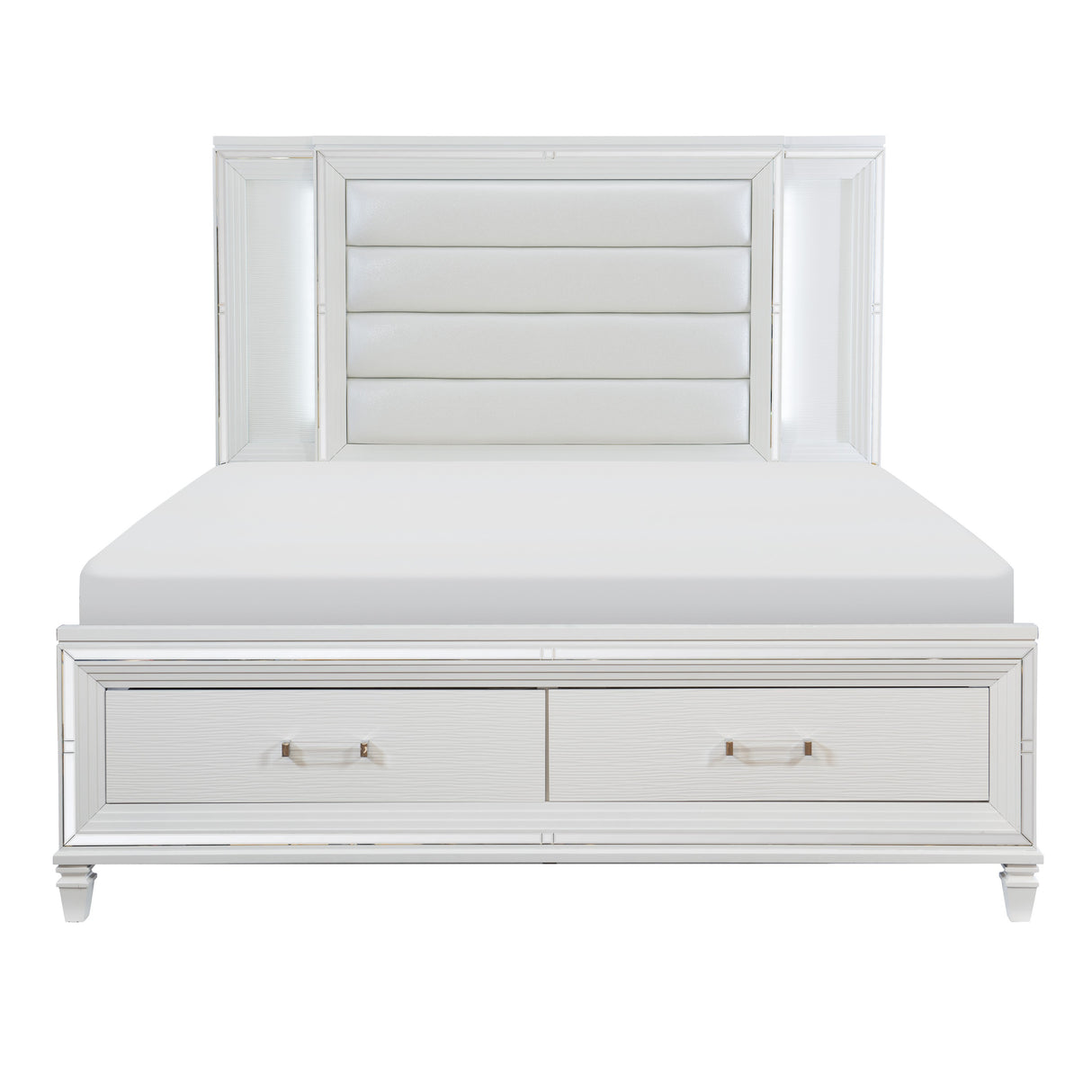 Tamsin White 5-Piece Bedroom Set (Queen Bed, Nightstand, Dresser, Mirror, Chest) from Homelegance - Luna Furniture
