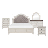 Baylesford Antique White 5-Piece Bedroom Set (Queen Bed, Nightstand, Dresser, Mirror, Chest) from Homelegance - Luna Furniture