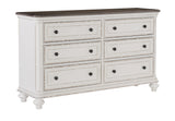 Baylesford Antique White 5-Piece Bedroom Set (Queen Bed, Nightstand, Dresser, Mirror, Chest) from Homelegance - Luna Furniture