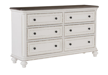 Baylesford Antique White 5-Piece Bedroom Set (Queen Bed, Nightstand, Dresser, Mirror, Chest) from Homelegance - Luna Furniture
