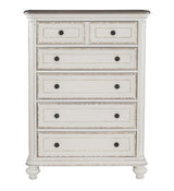 Baylesford Antique White 5-Piece Bedroom Set (Queen Bed, Nightstand, Dresser, Mirror, Chest) from Homelegance - Luna Furniture