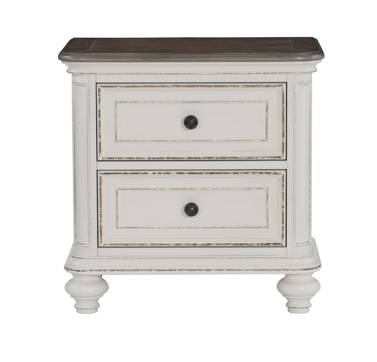 Baylesford Antique White 5-Piece Bedroom Set (Queen Bed, Nightstand, Dresser, Mirror, Chest) from Homelegance - Luna Furniture