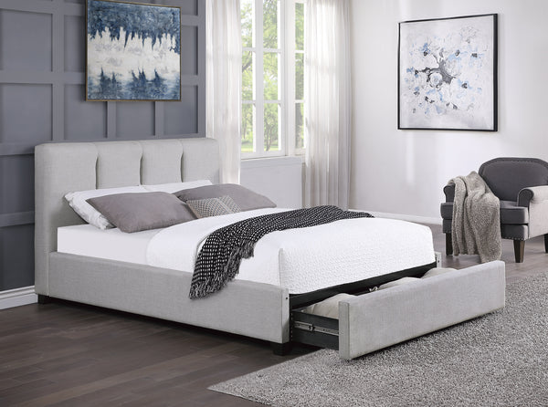 Aitana Gray California King Platform Bed with Storage Drawer