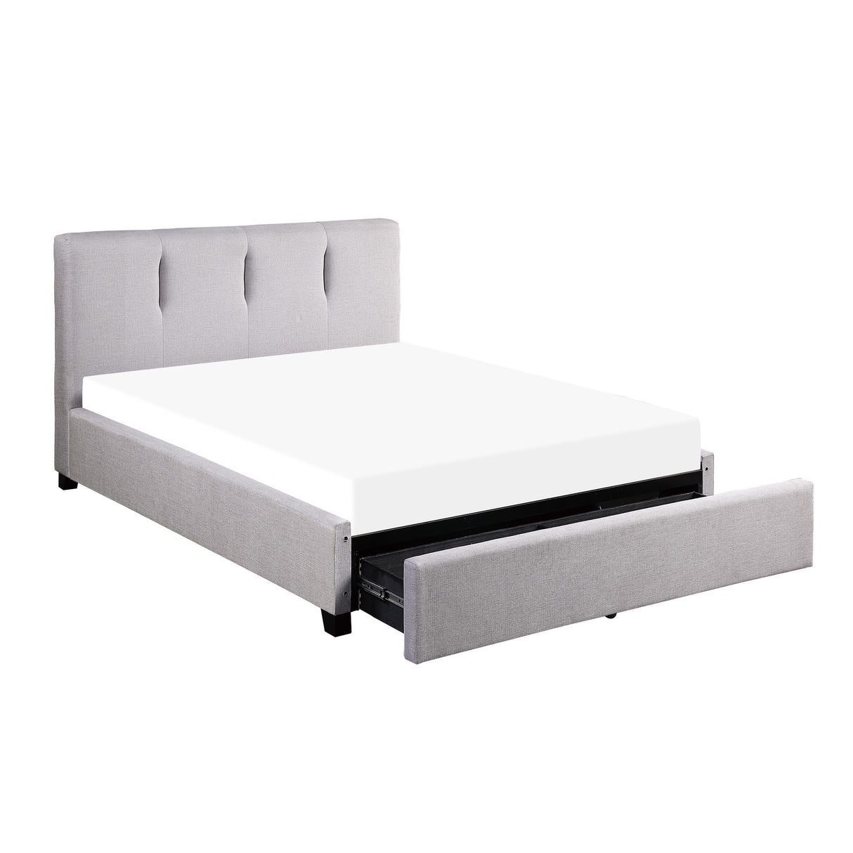 Aitana Gray Eastern King Platform Bed with Storage Drawer from Homelegance - Luna Furniture