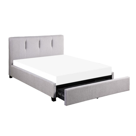Aitana Gray Eastern King Platform Bed with Storage Drawer from Homelegance - Luna Furniture