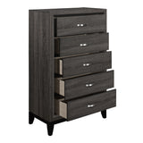 Davi Gray 5-Piece Bedroom Set (Queen Bed, Nightstand, Dresser, Mirror, Chest) from Homelegance - Luna Furniture
