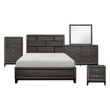 Davi Gray 4-Piece Bedroom Set (Queen Bed, Nightstand, Dresser, Mirror) from Homelegance - Luna Furniture
