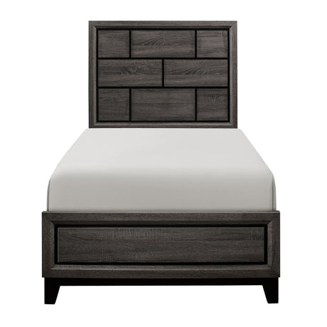 Davi Gray Twin Panel Bed from Homelegance - Luna Furniture
