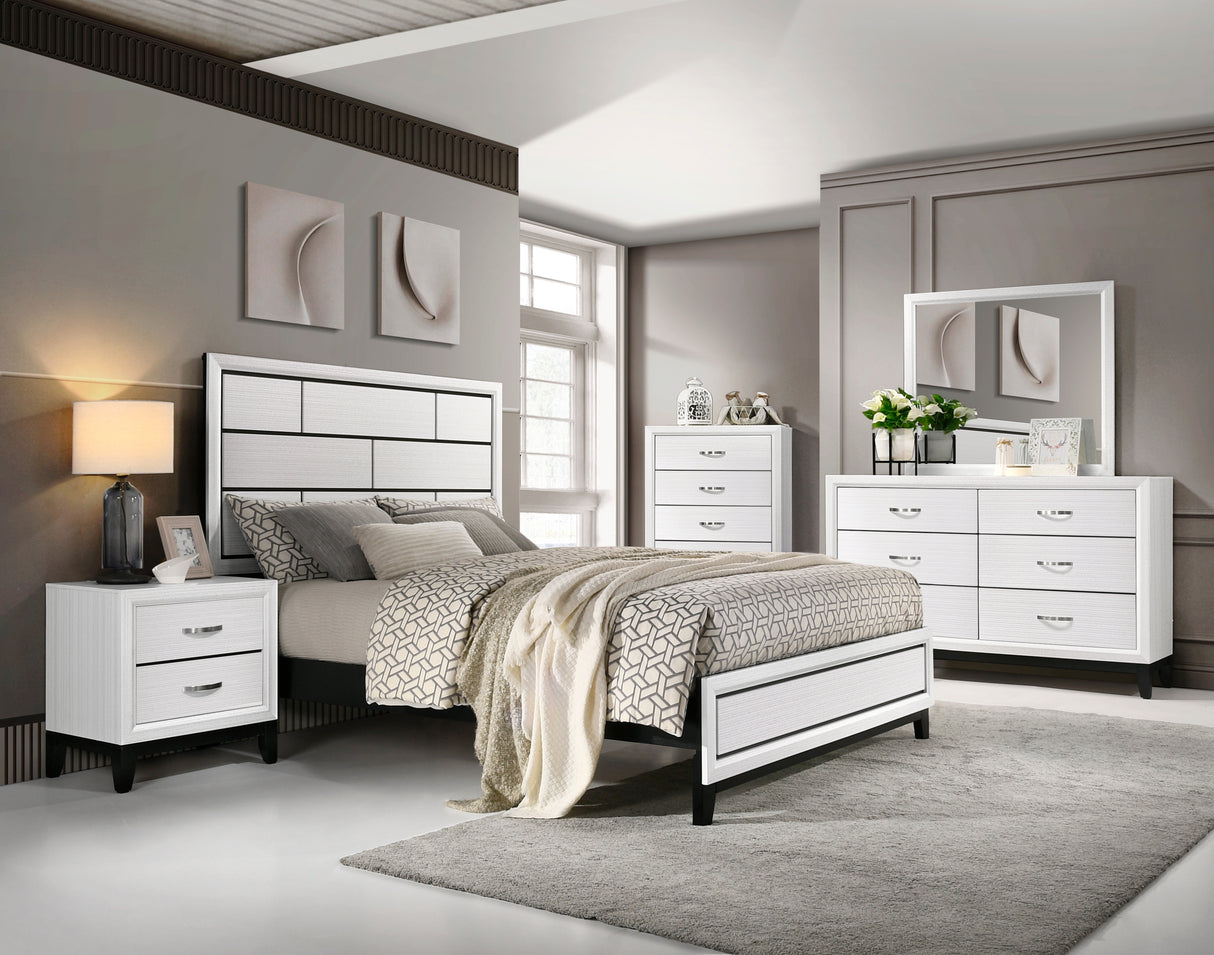 Davi White California King Panel Bed from Homelegance - Luna Furniture