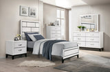 Davi White Twin Panel Bed from Homelegance - Luna Furniture