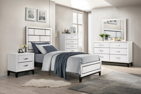 Davi White Twin Panel Bed from Homelegance - Luna Furniture