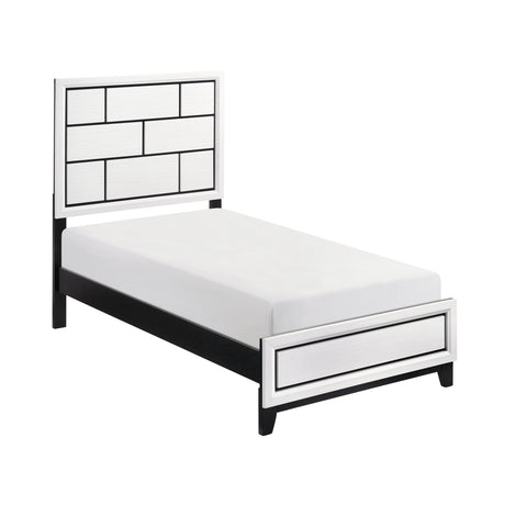 Davi White King Panel Bed from Homelegance - Luna Furniture