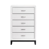 Davi White 5-Piece Bedroom Set (Queen Bed, Nightstand, Dresser, Mirror, Chest) from Homelegance - Luna Furniture