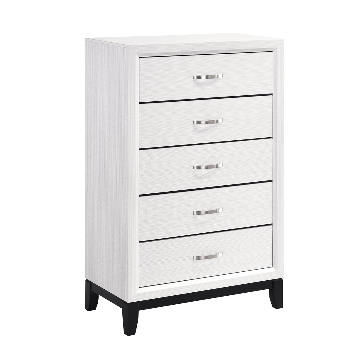 Davi White 5-Piece Bedroom Set (Queen Bed, Nightstand, Dresser, Mirror, Chest) from Homelegance - Luna Furniture
