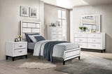 Davi White Twin Bed from Homelegance - Luna Furniture
