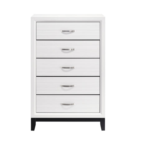 Davi White 5-Piece Youth Bedroom Set (Twin Bed, Nightstand, Dresser, Mirror, Chest) from Homelegance - Luna Furniture