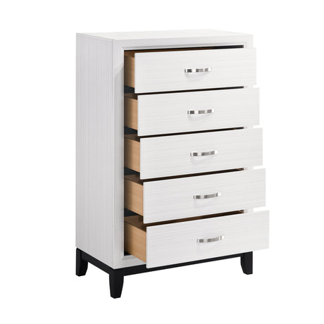 Davi White 5-Piece Youth Bedroom Set (Twin Bed, Nightstand, Dresser, Mirror, Chest) from Homelegance - Luna Furniture