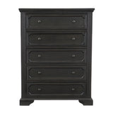 Bolingbrook Wire-Brushed Charcoal 5-Piece Bedroom Set (Queen Bed, Nightstand, Dresser, Mirror, Chest) from Homelegance - Luna Furniture