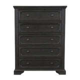 Bolingbrook Wire-Brushed Charcoal Eastern King Platform Bed with Footboard Storage from Homelegance - Luna Furniture