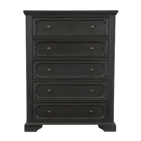 Bolingbrook Wire-Brushed Charcoal Eastern King Platform Bed with Footboard Storage from Homelegance - Luna Furniture