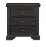 Bolingbrook Wire-Brushed Charcoal Queen Platform Bed with Footboard Storage from Homelegance - Luna Furniture